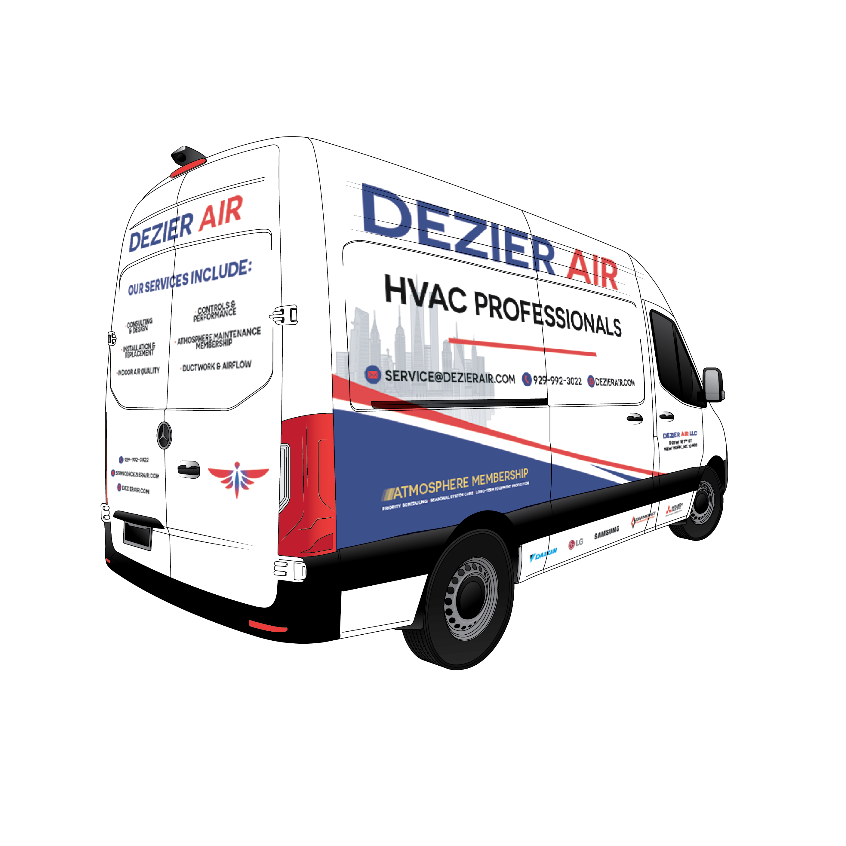 Dezier Air service vehicle vector illustration